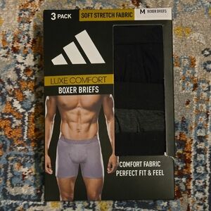 Adidas Luxe Comfort Black and Gray Boxer Briefs 3-Pack MED